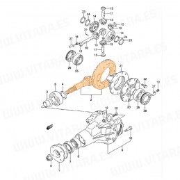 Conjunto Apareado Corona y Piñon relacion 43:10 trasero